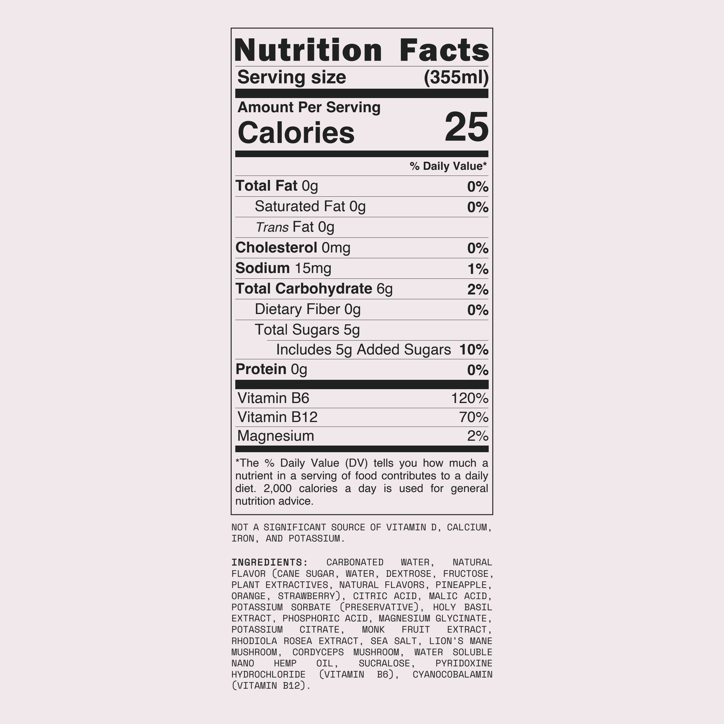 Cali Sun Paradise nutrition facts and ingredients