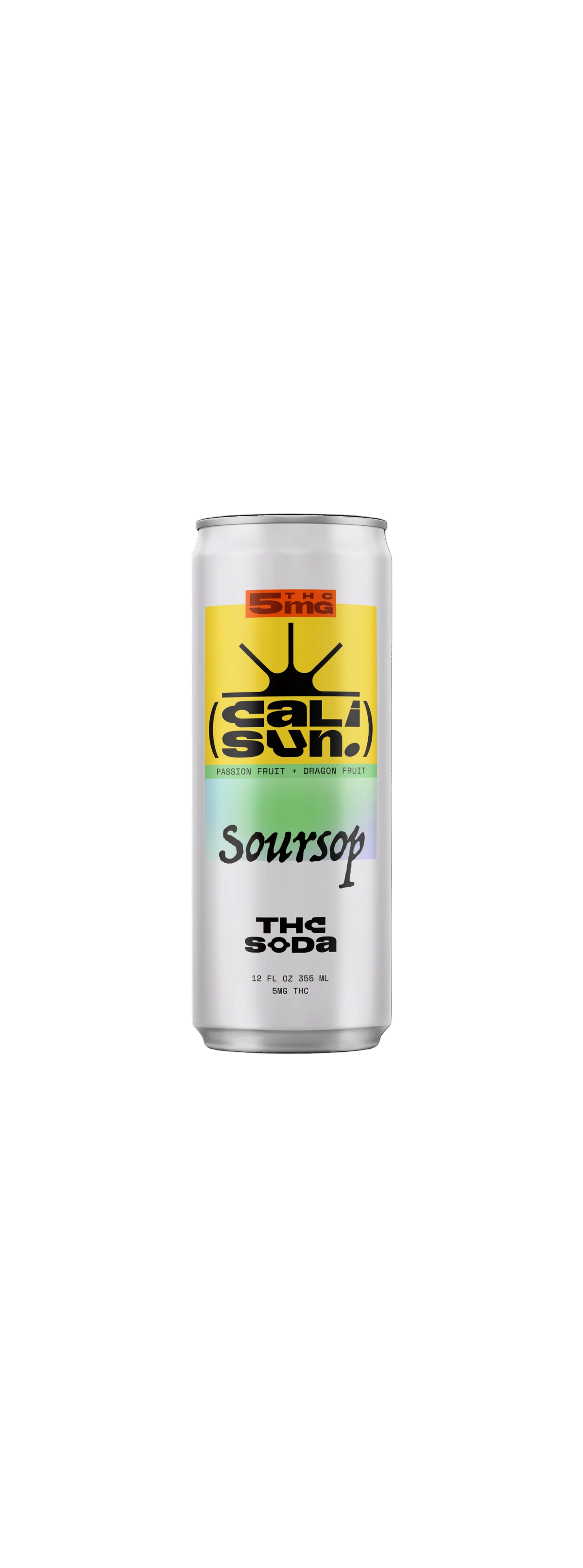 Cali Sun Soursop 12oz can — 5mg THC soda, Passion Fruit + Dragon Fruit