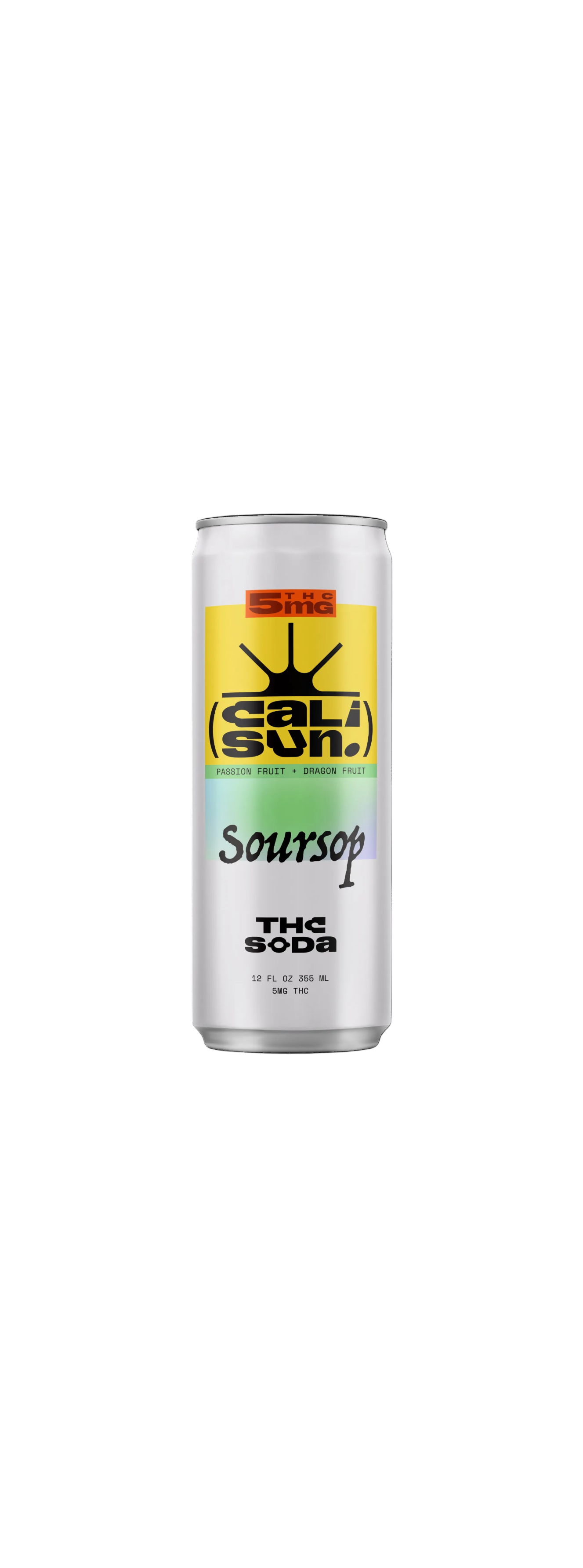 Cali Sun Soursop 12oz can — 5mg THC soda, Passion Fruit + Dragon Fruit