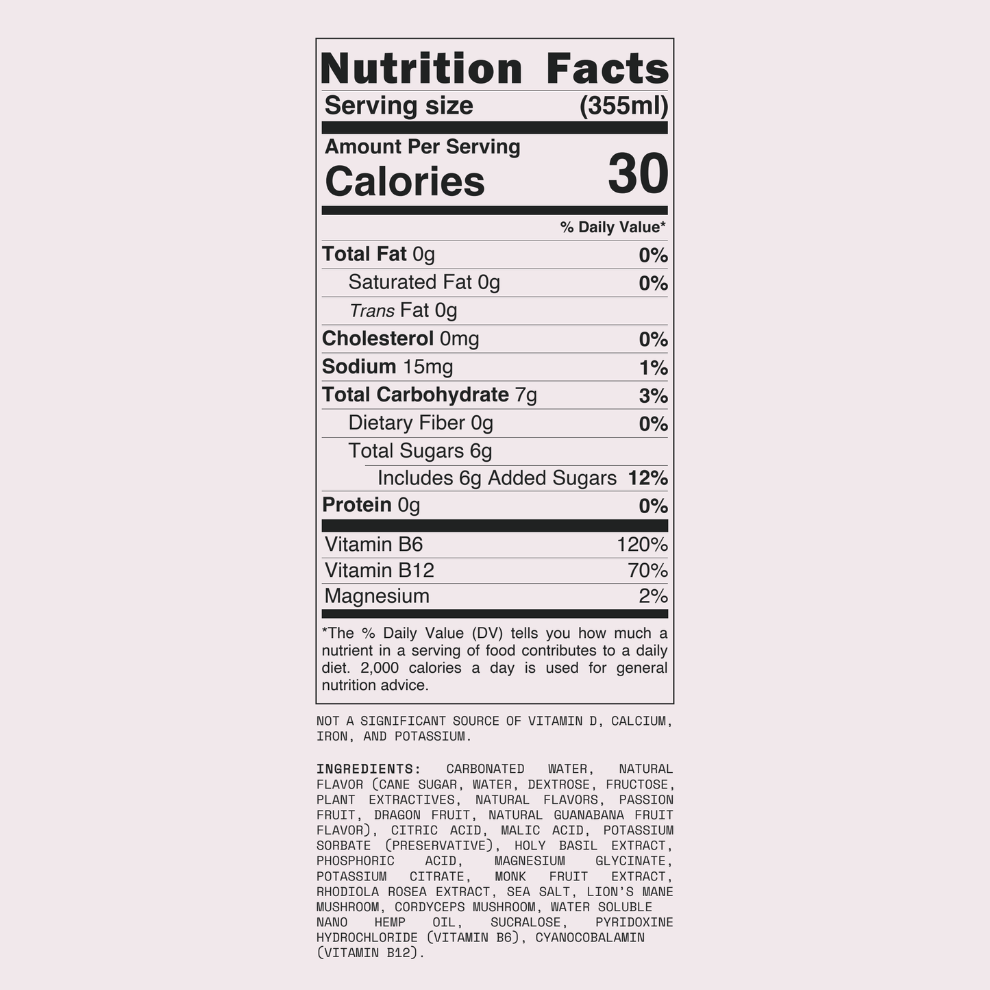 Cali Sun Soursop nutrition facts and ingredients