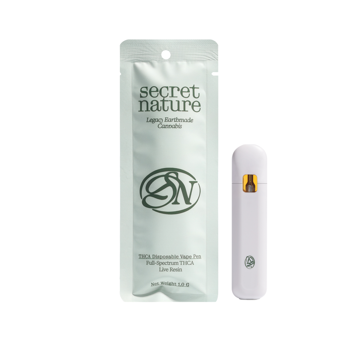 White Fire OG THCA vape cartridge by Secret Nature with gassy lemon flavor for uplifting cerebral effects and deep relaxation.