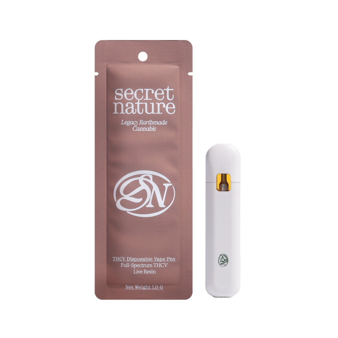 Secret Nature Guava Dew THCA cannabis buds with visible trichomes and product pouch displayed on a clean background.