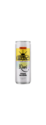 Cali Sun Halo 12oz can — 5mg THC soda, Golden Kiwi + Honeydew (render currently labeled Kiwi — pending final art)