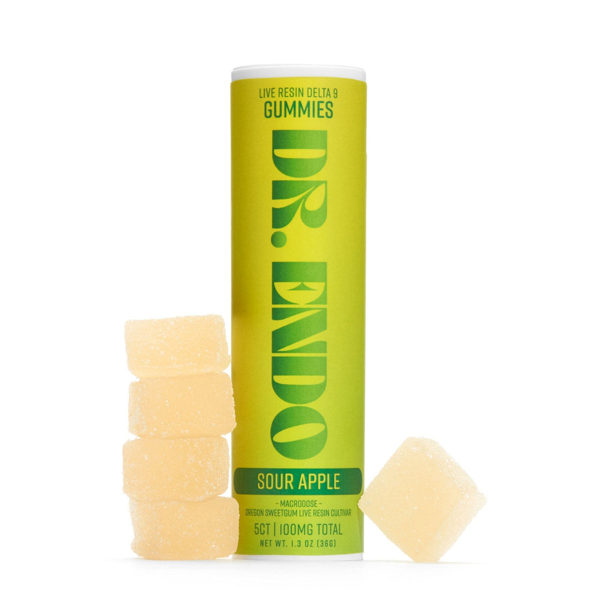 front of Sour Apple Smackers live resin THC gummies packaging